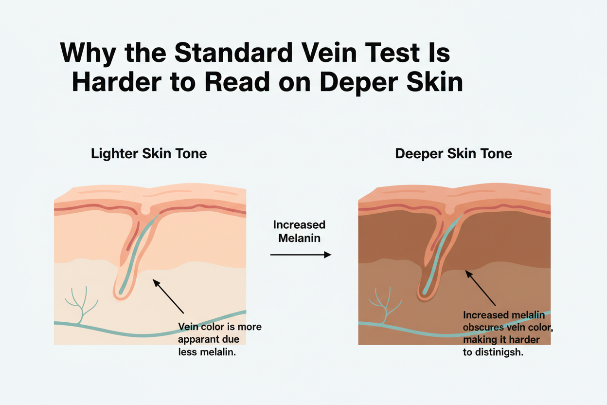 Undertone Test for Dark Skin section visual for Why the Standard Vein Test Is Harder to Read on Deeper Skin