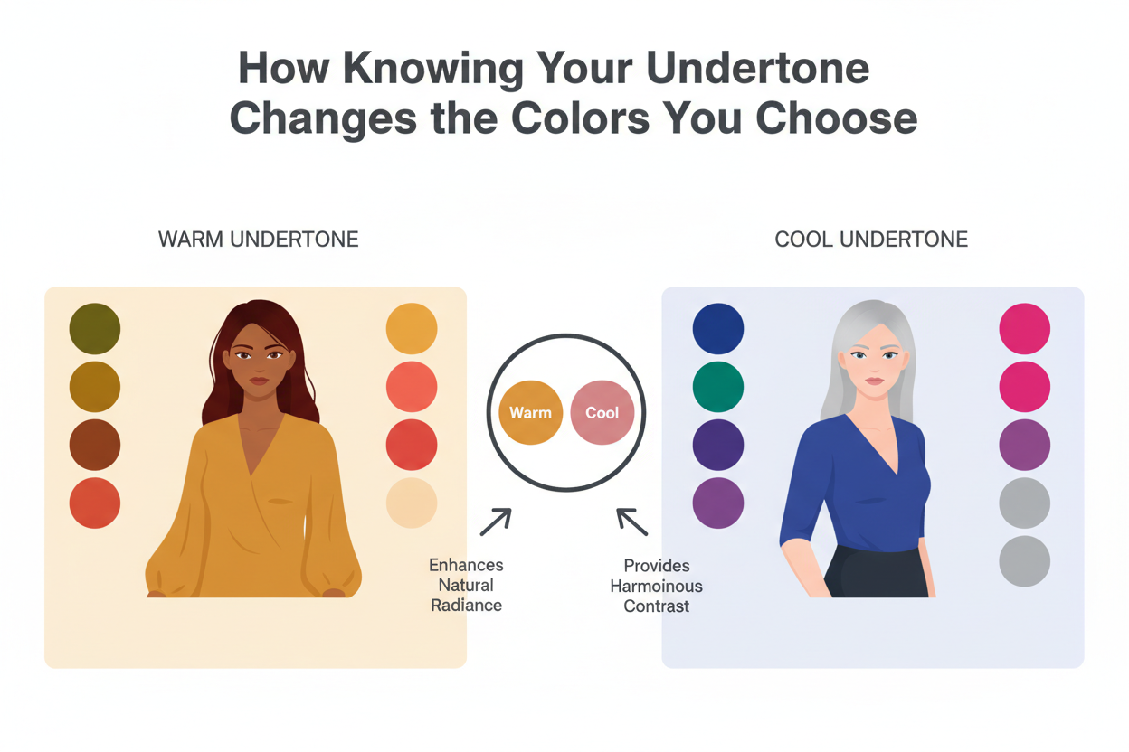 Undertone Test for Dark Skin section visual for How Knowing Your Undertone Changes the Colors You Choose