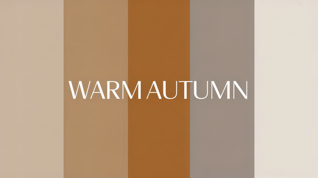 Core neutral colors for warm autumn - beige, camel, taupe, warm grey, oatmeal ivory arranged as fabric swatches