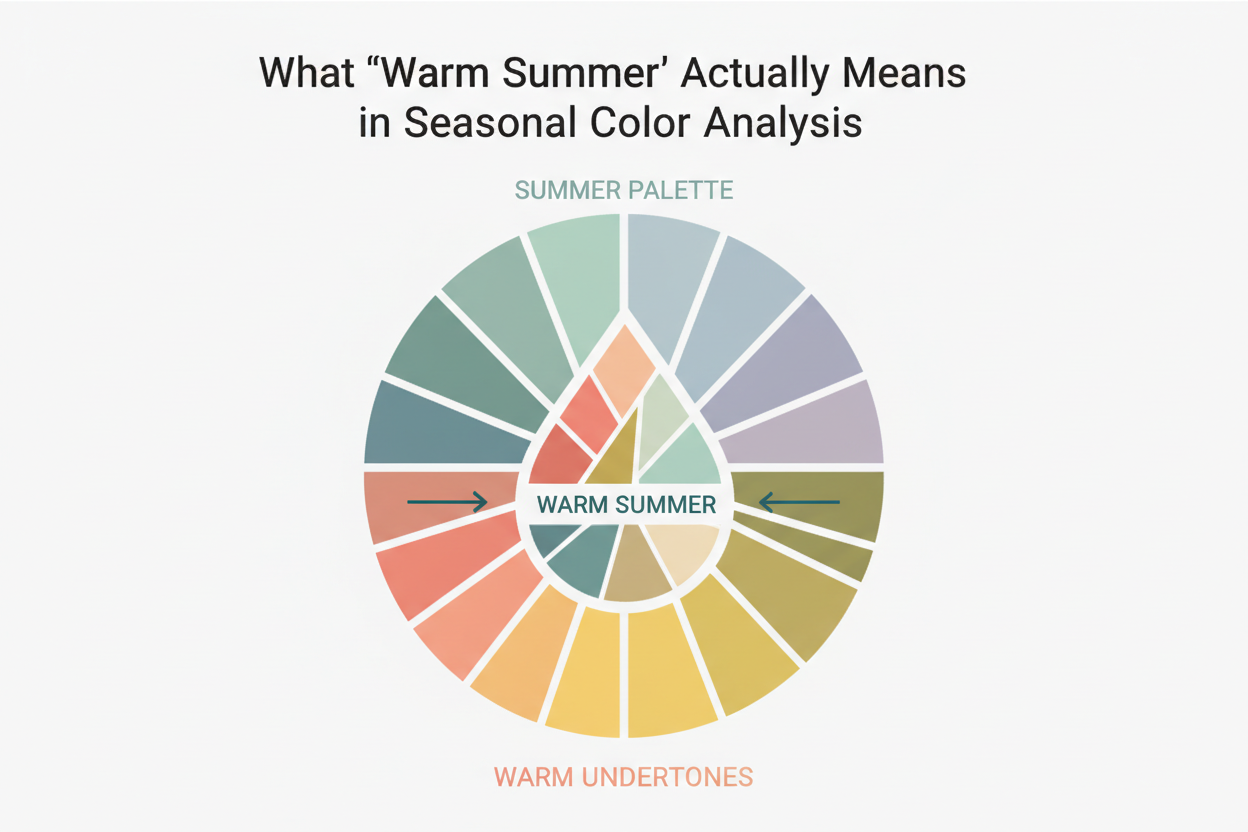 Warm Summer Color Palette: Common Confusion section visual for What 'Warm Summer' Actually Means in Seasonal Color Analysis