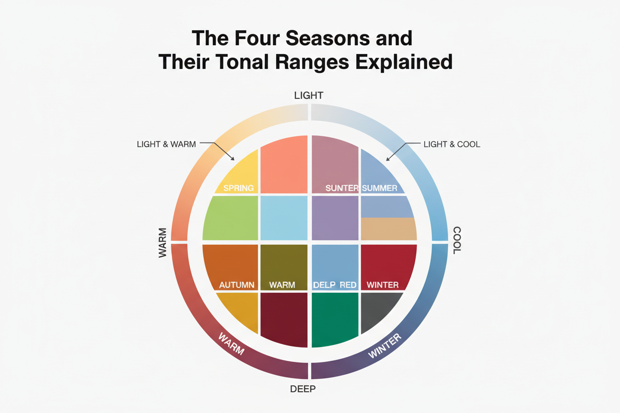 What Is My Color Season Quiz (Step-by-Step) section visual for The Four Seasons and Their Tonal Ranges Explained