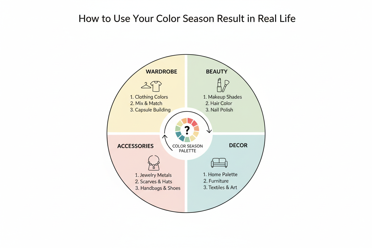 What Is My Color Season Quiz (Step-by-Step) section visual for How to Use Your Color Season Result in Real Life