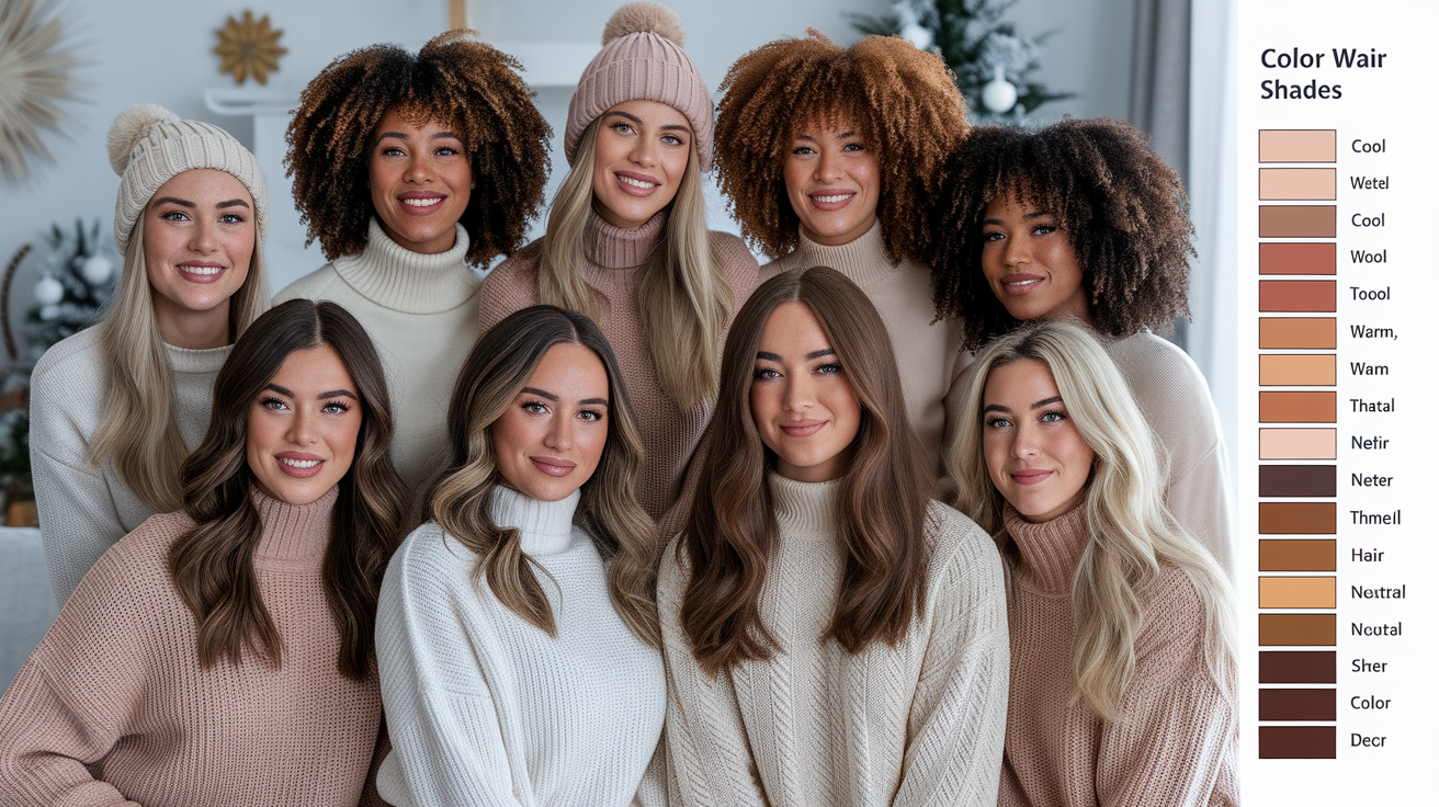 Winter skin tone matching guide for choosing the perfect brown hair color