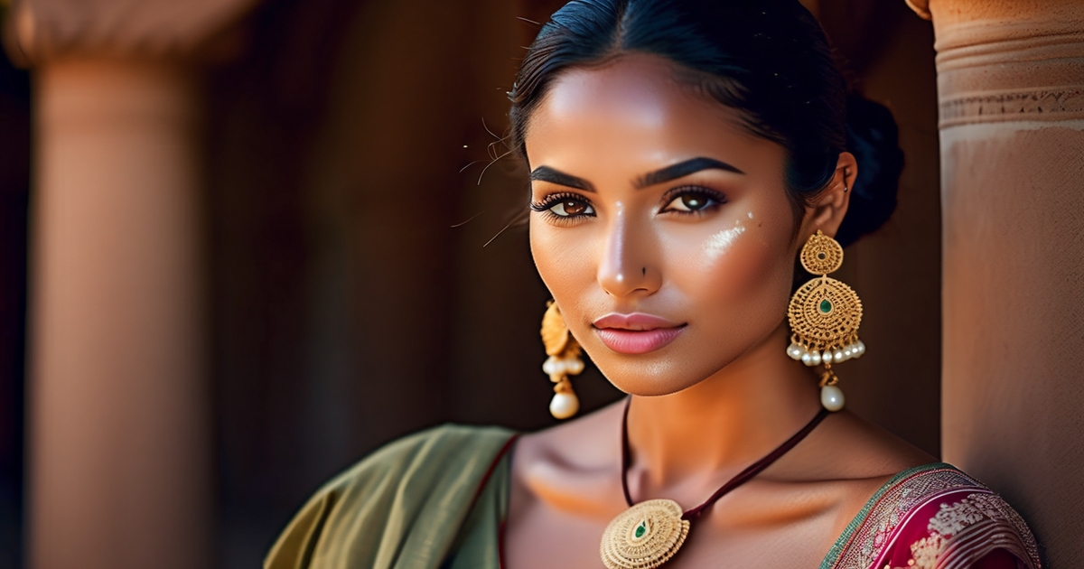 Woman with olive skin tone showing realistic portrait